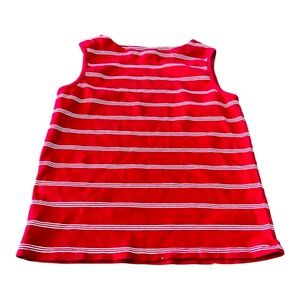 Jennifer Moore Red White Striped Tank Top, Size Medium